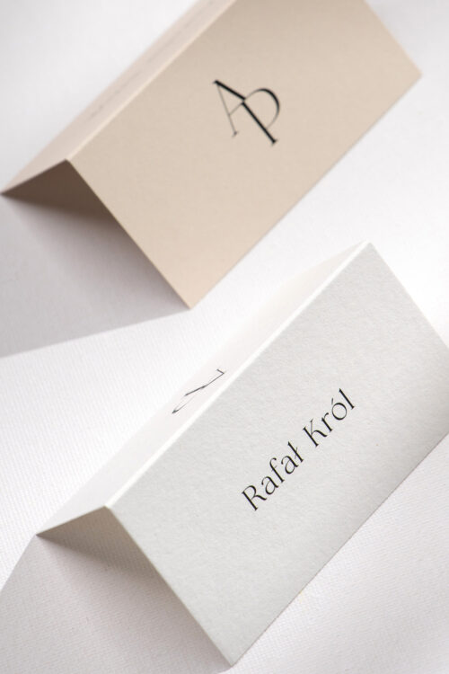 Winietki weselne minimalistyczne składane - Lovely Letters