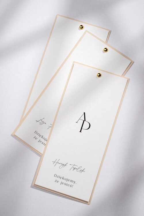 Menu weselne winietka 2w1 leżące minimalistyczne - Lovely Letters