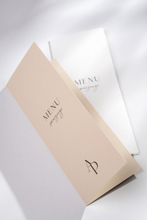 Składane menu weselne otwierane - Lovely Letters