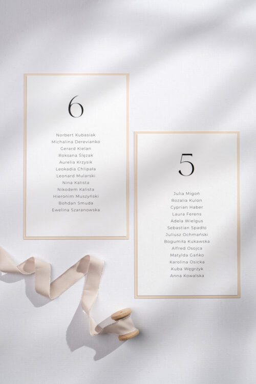 Plan stołów na osobnych kartach - Lovely Letters