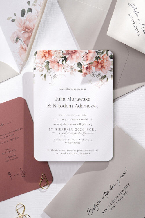 Zaproszenia ślubne kwiatowe nowoczesne - Blossom