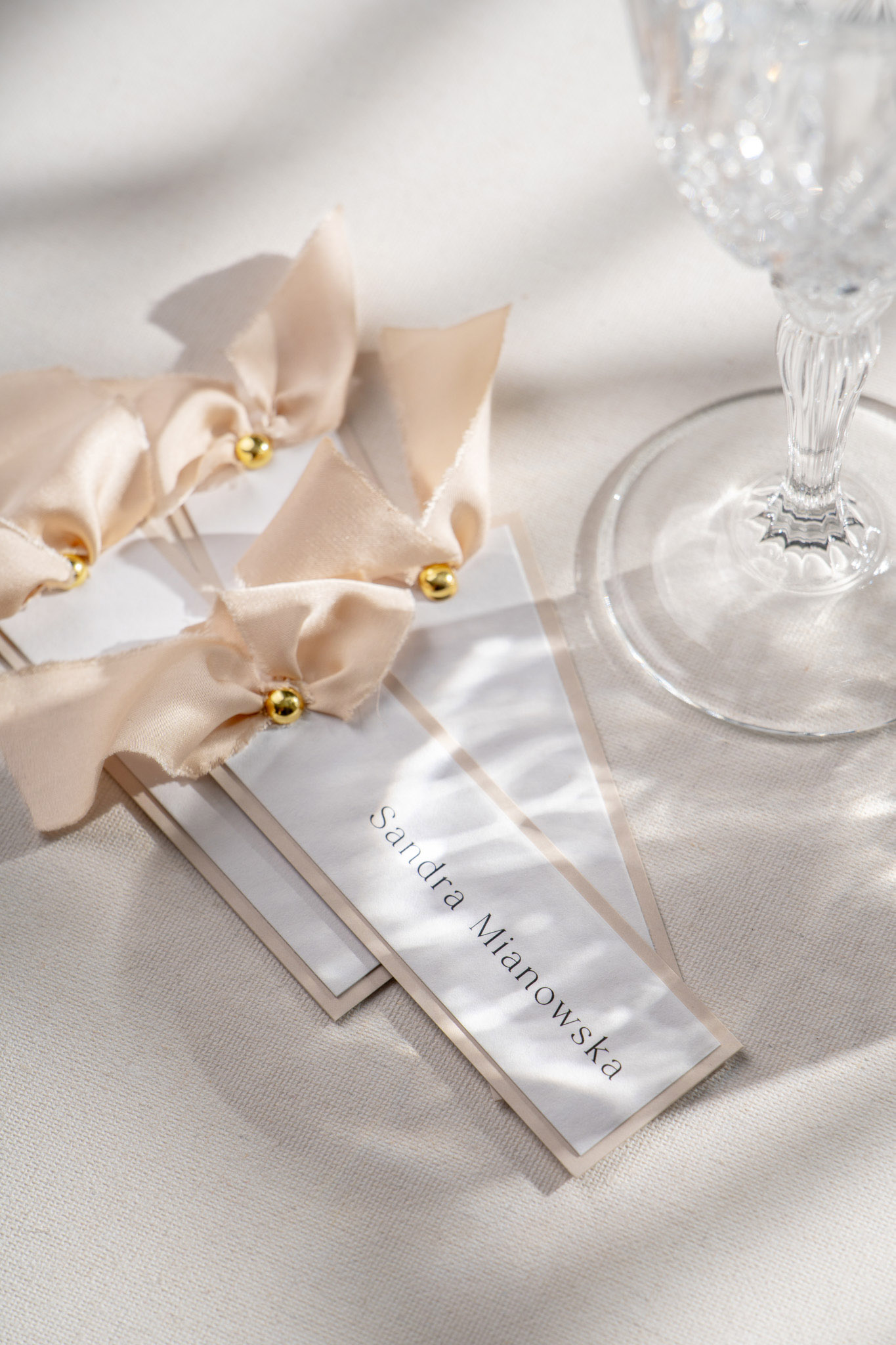 Winietki weselne minimalistyczne z wstążką - Lovely Letters - obrazek 2