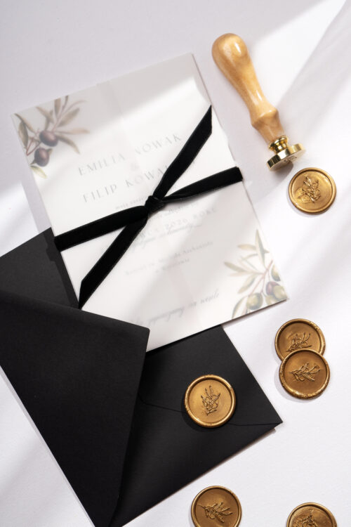 Zaproszenia ślubne włoski styl z oliwkami - Olives