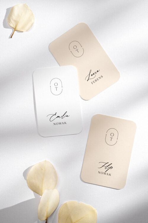 Winietki ślubne leżące minimalistyczne - Initials