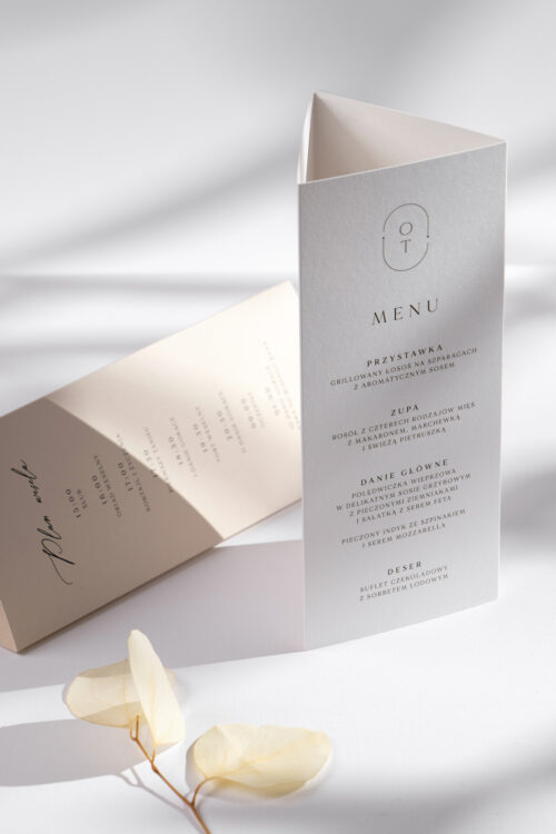 Menu stojące stand 3w1 minimalistyczne - Initials