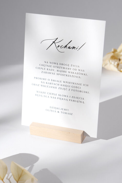 Karty informacyjne na wesele minimalistyczne - Initials