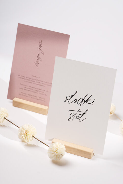 Karta informacyjna A5 z napisem - Old Rose