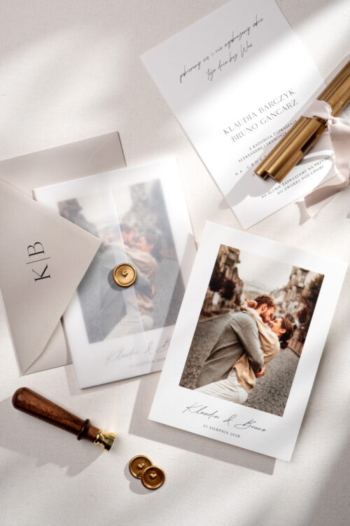 Zaproszenia ślubne ze zdjęciem eleganckie - Perfect Moment